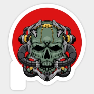 Skull Cyborg Sticker